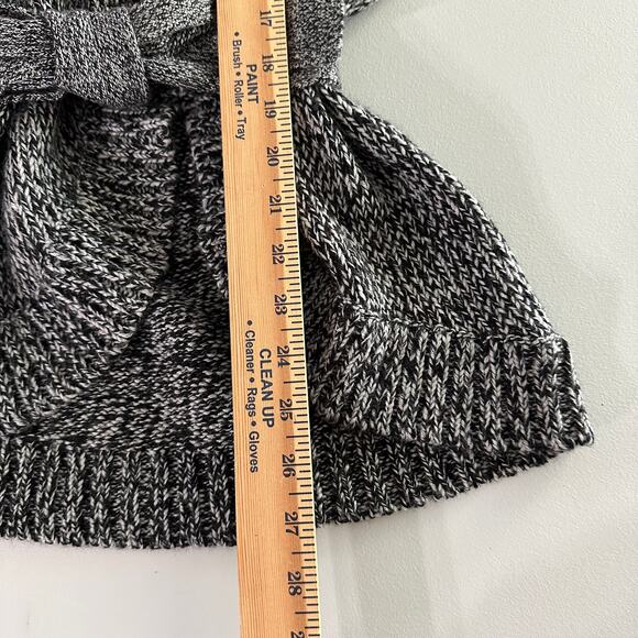 BCBGMaxazria Marled Shawl Cardigan‎ S Short Sleeve Belted Merino Wool Blend - Picture 7 of 8